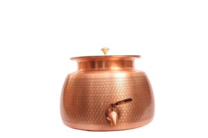 Dispensador de Agua de Cobre Puro con Acabado Anticorrosión, Grifo de Latón Antiderrames y Soporte, 5L/8L/11L, Estilo Tradicional Indio para el Hogar - Product Image 2