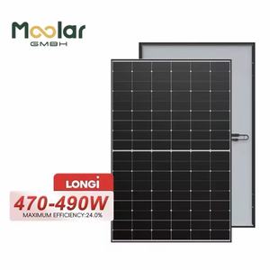 แผงโซลาร์เซลล์ EU Stock สำหรับ Hi-MO X10 Half Cell Mono Panel Double Glass LR7-54HVD 465W-495W เทคโนโลยี PERC กรอบสีดำ - Product Image 1