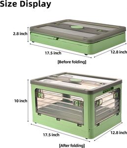 Large Capacity Lid <b>Storage</b> Box Clothes Quilt <b>Collapsible</b> PP Foldable Over 35L Underbed Sundry Organizer Wheels - Product Image 2
