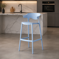 Tabouret de bar nordique minimaliste empilable en plastique pour îlot de cuisine, pub et bistro