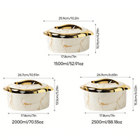 Ensemble de 6 récipients isothermes en acier inoxydable doré, 1,5+2+2,5L, multicolores, avec couvercles