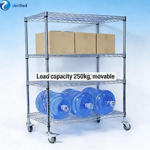 Étagère de rangement d'entrepôt en métal chromé à 4 niveaux, réglable et durable, avec installation par encliquetage pour le stockage en entrepôt - Product Image 3