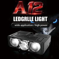 Feux de calandre de voiture super lumineux à 4 lentilles A12 200W 20000LM 6000K avec ventilateurs silencieux 9-30V Canbus IP68 pour voitures et SUV, projecteurs LED
