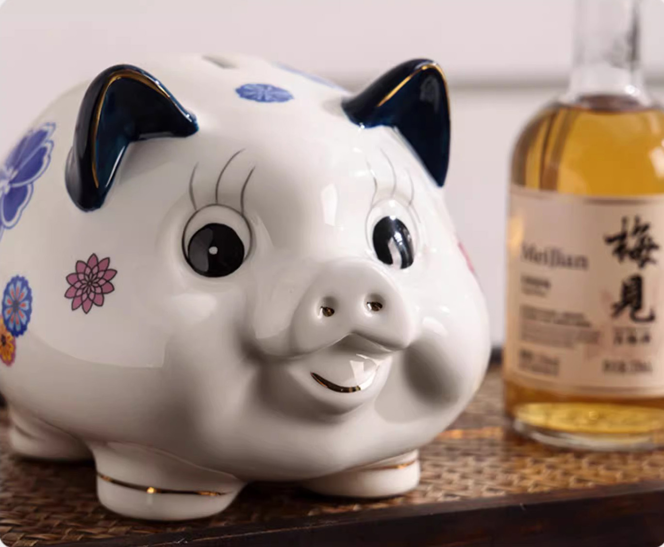 カラフルな陶器のブタ貯金箱 - 手作りの可愛い貯金箱 S/M/Lサイズ