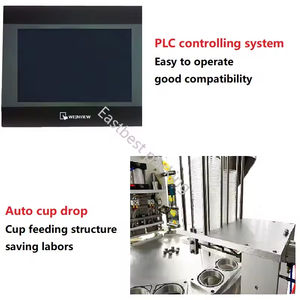 Machine de remplissage et de scellage rotative entièrement automatique Eastbest Advanced pour gobelets en papier, idéale pour les cornets de crème glacée et les boissons, avec double ligne de production - Product Image 3