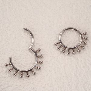 Perles de soudage 16G titane Septum cerceau boucle d'oreille <span class=keywords><strong>Tragus</strong></span> Cartilage <span class=keywords><strong>Piercing</strong></span> charnière Clip sur anneau de nez - Product Image 5