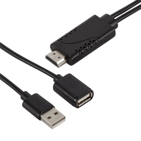 Cable Convertidor HDMI HD de Doble Cabezal Tipo C y USB A, Cable de Duplicación de Pantalla 1080P Compatible con Teléfonos Celulares IOS y Android