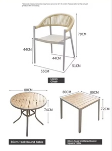 Ensemble <span class=keywords><strong>de</strong></span> salle à manger d'extérieur FYZK moderne <span class=keywords><strong>et</strong></span> durable, 6 pièces, table en bois, chaises en rotin avec dossier en <span class=keywords><strong>aluminium</strong></span> <span class=keywords><strong>et</strong></span> coussins en tissu - Product Image 6