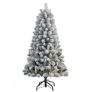 Sapin de Noël Artificiel de Luxe Blanc Neige en PVC et PE, Décoration Réaliste pour les Fêtes - Product Image 1
