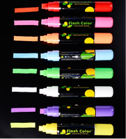 Double Tips multiwarna kering dapat dihapus cair spidol kapur pena Highlighter neon pena untuk kaca