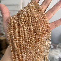 3mm 4mm Citrine Hard Faceted Stone Loose Beads Round Beads for DIY Bracelet Necklace Jewelry Making