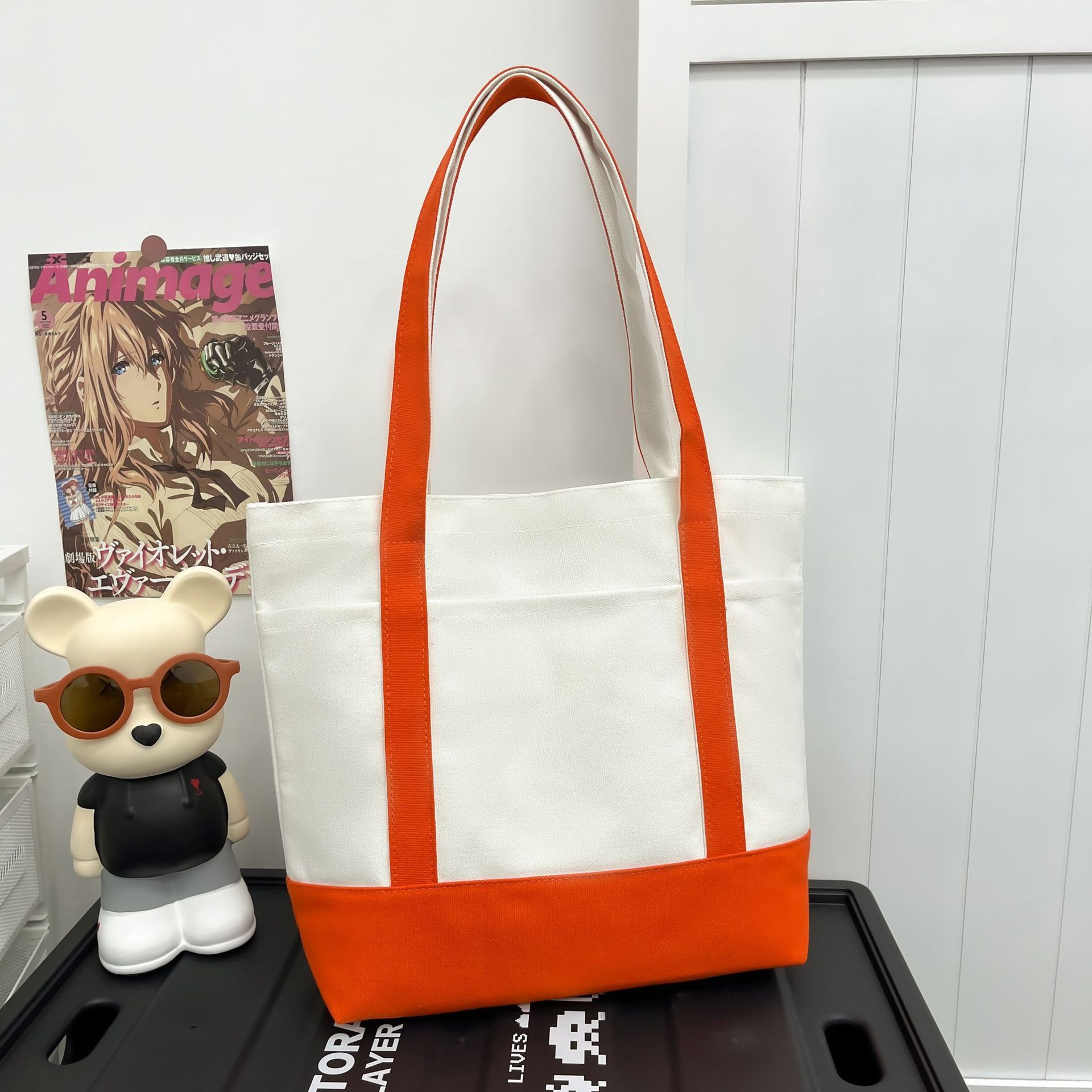 Stylish White Handbag with Orange Accents Color Of The Summer: Orange — Krity S main image 2