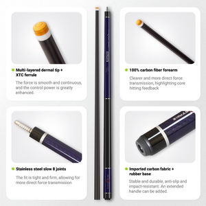 Stecche da Biliardo in Fibra di Carbonio con Design alla Moda a 8 Giunti in Acciaio Inossidabile, 1/2, 11.8/12.5mm, in Vendita - Product Image 3