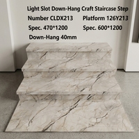 Dalles d'escalier StoneTexture avec canal LED intégré, dalles d'escalier intégrées pour les escaliers de villas et de clubs