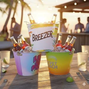 ถังน้ำแข็งเคลือบสังกะสีแบบพกพา ทนทาน พร้อมหูหิ้ว - Product Image 3