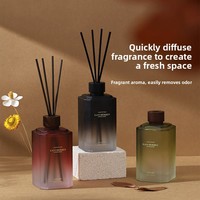 Diffuseur d'huiles essentielles sans flamme classique en verre de haute qualité, bouteille carrée d'aromathérapie de 500 ml, diffuseur à bâtonnets, longue durée, pour usage domestique ZH5003