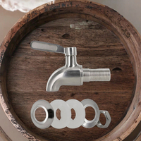 Robinet de baril à vin monotrou au design moderne en acier inoxydable 304, finition brossée, poignée unique, garantie 2 ans
