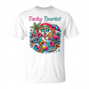 Camiseta Tacky Tourist, divertida idea de disfraz para vacaciones en crucero, para adultos, unisex, blanca - Product Image 2