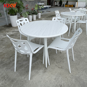 4/6/<span class=keywords><strong>8</strong></span>/12 Đá Nhân Tạo Bề Mặt Rắn Bàn Ăn Nhà Hàng Đồ Nội Thất Bàn Bàn Và Ghế Ghép - Product Image 1