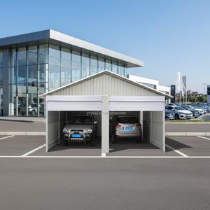Garage double en acier SG3040 pour <span class=keywords><strong>2</strong></span> <span class=keywords><strong>voitures</strong></span>, abri de rangement métallique, <span class=keywords><strong>kit</strong></span> de garage préfabriqué, abri à outils, atelier, entrepôt moderne extérieur - Product Image 1