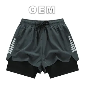 OEM Service Mens Gym Shorts Phone Pocket For Men Sports Gym Shorts Compression Custom 7 Inch 100% Polyester Mens Gym Shorts