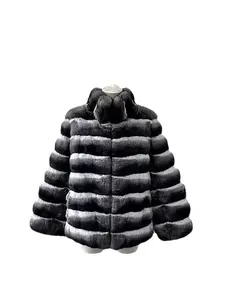 Capa de piel de zorro dorado para mujer, lujosa, elegante y moderna capa de piel de invierno - Product Image 4