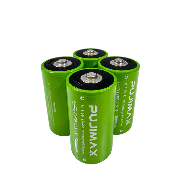 PUJIMAX D Size Rechargeable Cylindrical Li-ion Battery D Cell Lithium Battery for Mobile Phones Cameras Stock for Household