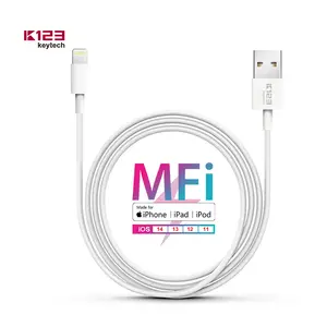 K123 MFi Factory OEM High Quality PVC Usb Data Line 2.1A Fast Charging Usb Cable For Apple Charging Chord For Iphone Charger