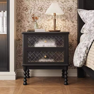 Современная прикроватная тумба из массива дерева с 2 ящиками, экологичная, прочная, многофункциональная, для хранения вещей в спальне - Product Image 4