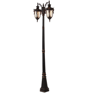 Lampadaire de jardin extérieur en fer, LED blanc chaud, abat-jour en verre, IP54, AC 220V, 2700K, détecteur de mouvement, alimenté par énergie solaire, garantie 10 ans - Product Image 4
