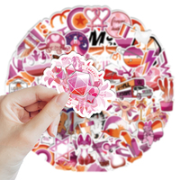 Autocollants en vinyle motif arc-en-ciel LGBT, 60 pièces/sac, autocollants personnalisés imperméables, pour décoration scrapbooking