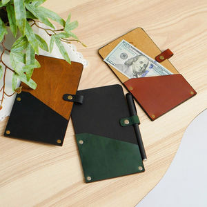 Porte-menu rétro en cuir avec clip en bois, <span class=keywords><strong>couverture</strong></span> en cuir pour <span class=keywords><strong>carnet</strong></span> de factures, livret de compétition de golf en extérieur, <span class=keywords><strong>couverture</strong></span> en cuir pour factures de restaurant - Product Image 3