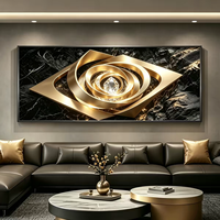 Grande Décoration Murale Horizontale Lion Doré 3D Moderne Tendance Décoration Intérieure Vente en Gros MDF Robuste Durable Peinture Porcelaine HD Effet Cristal