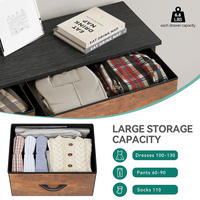 Commode à 9 tiroirs avec dessus en bois Organisateur à cadre en acier robuste pour chambre ou salon pour le rangement des vêtements