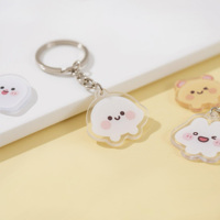 Lindo llavero de acrílico de doble cara personalizado ligero UV impreso regalo de negocios pequeño listado llaveros de plástico