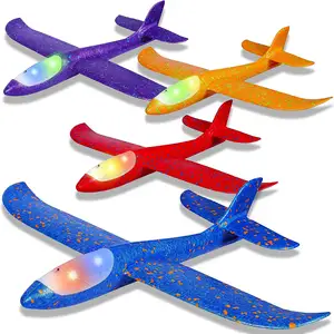 Avión volador juguetes grandes lanzar espuma avión/planeadores 2 modo de vuelo regalos de cumpleaños para niñas niños Juego de deportes al aire libre Juguetes