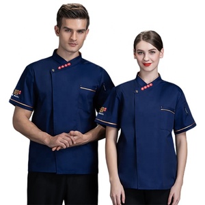 SunYue เสื้อแจ็คเก็ตผ้าฝ้ายโพลีแขนสามส่วน,ชุดยูนิฟอร์มสำหรับเชฟในห้องครัวชุดเชฟอิตาลีแขนสามส่วน - Product Image 3