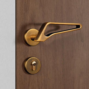 تصميم مباشر من المصنع، باب خشبي فاخر للغرف الداخلية في الفنادق والشقق الأوروبية والإيطالية، مع مقبض باب وقفل فاخر - Product Image 4