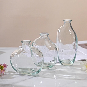 Venta al por mayor caliente moderno simple pequeño y elegante ovalado Bud florero de <span class=keywords><strong>flores</strong></span> florero de cristal para el <span class=keywords><strong>baño</strong></span> de la boda - Product Image 5