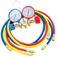 Manifold de service pour climatisation et CVC, avec manomètre double répétition pour le remplissage et l'évacuation de réfrigérant, et tuyau de transfert de réfrigérant, pièces de rechange