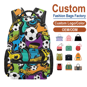 Trendy Football Graffiti Backpack – <b>Large</b> Capacity School Bag for Teens, One-Piece Custom <b>Print</b> Available - Product Image 1