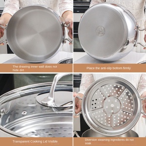 304 отпариватель для пищевых продуктов из нержавеющей стали, бытовой двухслойный горшок для рыбы большой емкости с толстыми тремя слоями для оптовой продажи, подарок - Product Image 3