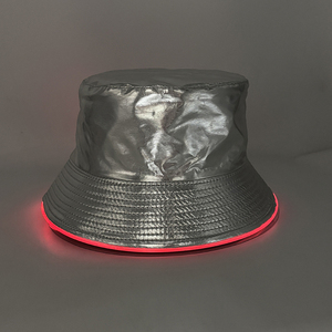 Cyberpunk Golden/argento LED cappello a secchiello al Neon novità forniture per feste luminoso berretto da pescatore donna uomo Hiphop Performance di danza - Product Image 3