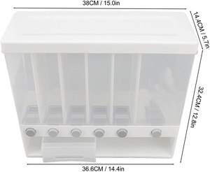 <b>Kitchen</b> <b>Storage</b> Organizer Cereal Dry Food Container Wall Mounted PP Plastic Rectangle Grain <b>Storage</b> <b>Box</b> Rice Detachable - Product Image 4
