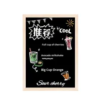 Panneau d'affichage de menu en bois de panneau d'affichage de décrochage suspendu noir commercial avec petit tableau d'écriture de mur pour la promotion de magasin