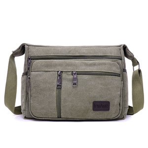 Unisex <b>Large</b> Capacity Classic <b>Canvas</b> Cross Body Shoulder <b>Bags</b> Vintage Zipper Fashionable Business Travel Messenger <b>Bags</b> - Product Image 4