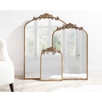 Miroir mural baroque en résine, surdimensionné, personnalisé, antique, orné, doré, vintage, avec cadre en métal cintré, pour hôtel, maison, décoration