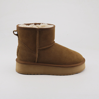Bottes de neige mi-mollet personnalisées pour hommes et femmes, imperméables, chaudes, antidérapantes, avec doublure en fourrure et tige en peau de mouton, pour l'extérieur, collection automne-hiver