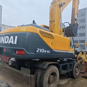 Excavateur sur pneus Hyundai 210W-9S d'occasion 22 tonnes Moteur Cummins moyen Composants du noyau du moteur à roulement inclus Pompe à engrenages à vendre - Product Image 2