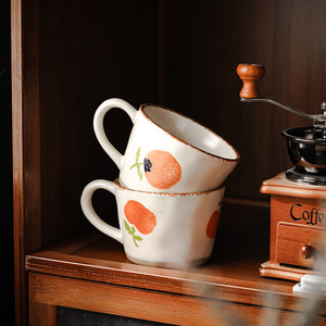 Ins Nordic Simple Hand Painted Coarse Pottery <b>Mugs</b> Creative <b>Ceramic</b> Coffee Water Cups - Product Image 1